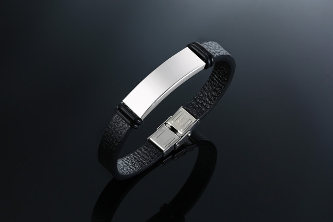 Wholesale Stainless Steel Classic Personalized Leather Bracelet