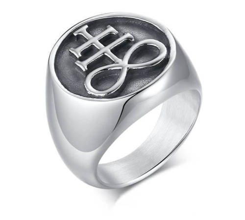 Wholesale Stainless Steel Lucifer Satanic Cross Ring