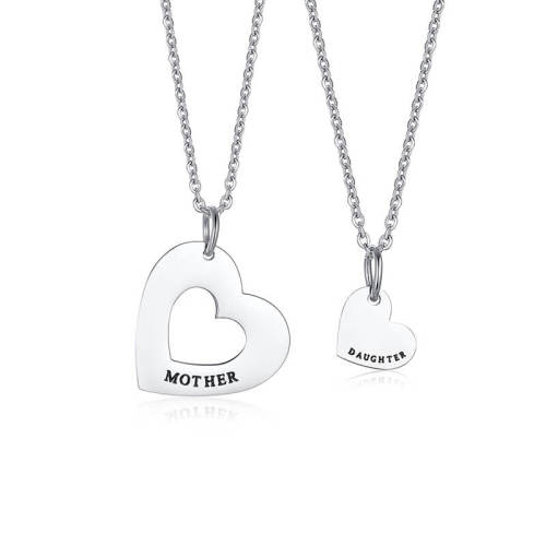 Wholesale Stainless Steel Mother Daughter Necklace Set