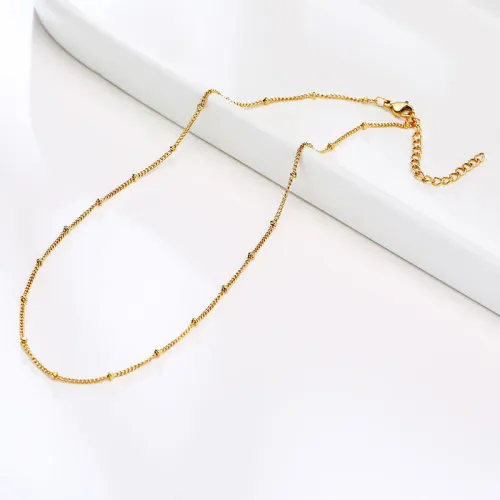 Wholesale Stainless Steel Gold Bead Chain Necklace