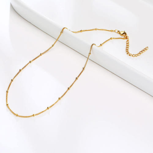 Wholesale Stainless Steel Gold Bead Chain Necklace