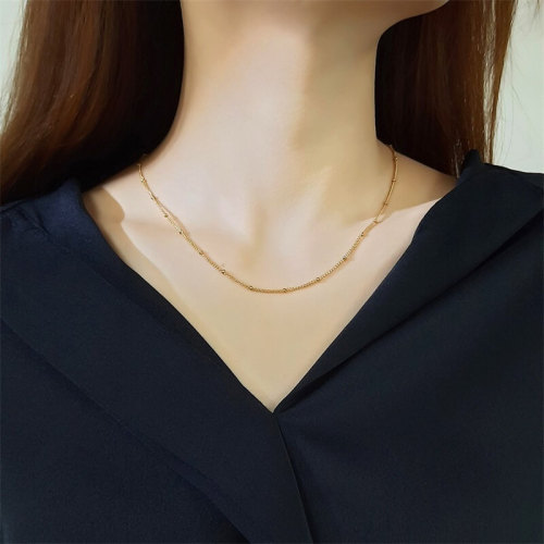 Wholesale Stainless Steel Gold Bead Chain Necklace