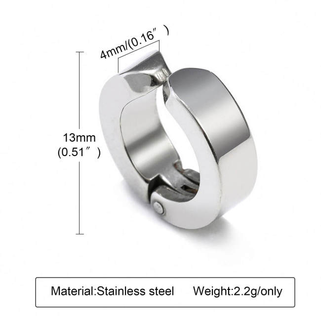 Wholesale Stainless Steel Mens Huggie Earring Clips