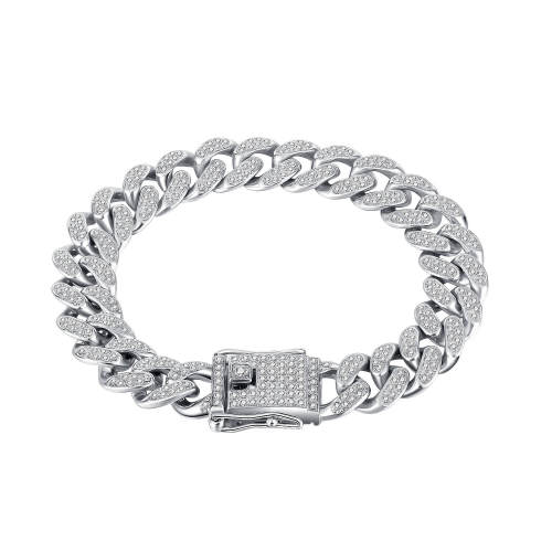 Wholesale Alloy Iced Out Curb Link Chain Bracelet