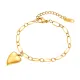 Wholesale Stainless Steel Irregular Puffed Heart Link Chain Bracelet