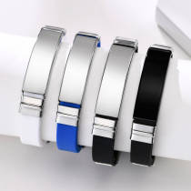 Wholesale Stainless Steel Personalized Silicone Bracelet