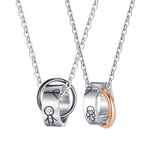 Wholesale Stainless Steel Boys and Girls Pattern Ring Pendant