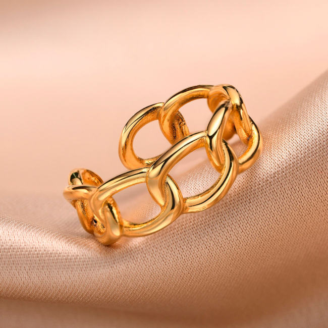 Wholesale Stainless Steel Fashion Open Chain Ring