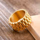 Wholesale Stainless Steel Gold Mens Gear Wedding Bands