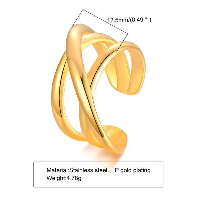 Wholesale Stainless Steel Gold Open Infinity Ring