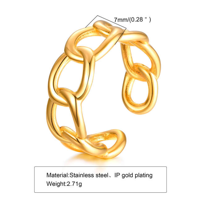 Wholesale Stainless Steel Fashion Open Chain Ring