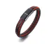 Wholesale Mens Red & Black Braided Leather Bracelet