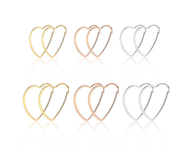 Wholesale Stainless Steel Heart Hoop Earrings
