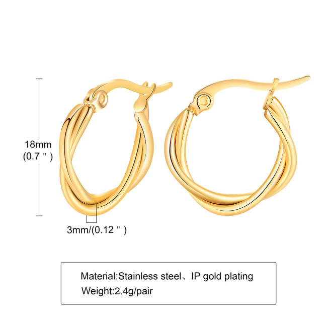 Wholesale Stainless Steel Stylish Double Hoop Earrings