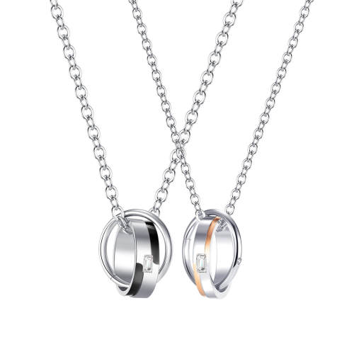 Wholesale Stainless Steel Interlocking Ring Couple Pendant