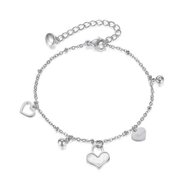 Wholesale Stainless Steel Charm Padlock Heart Bracelet