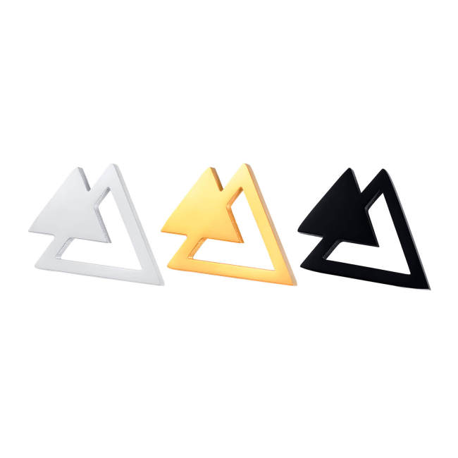 Wholesale Stainless Steel Triangle Stacked Stud Earrings