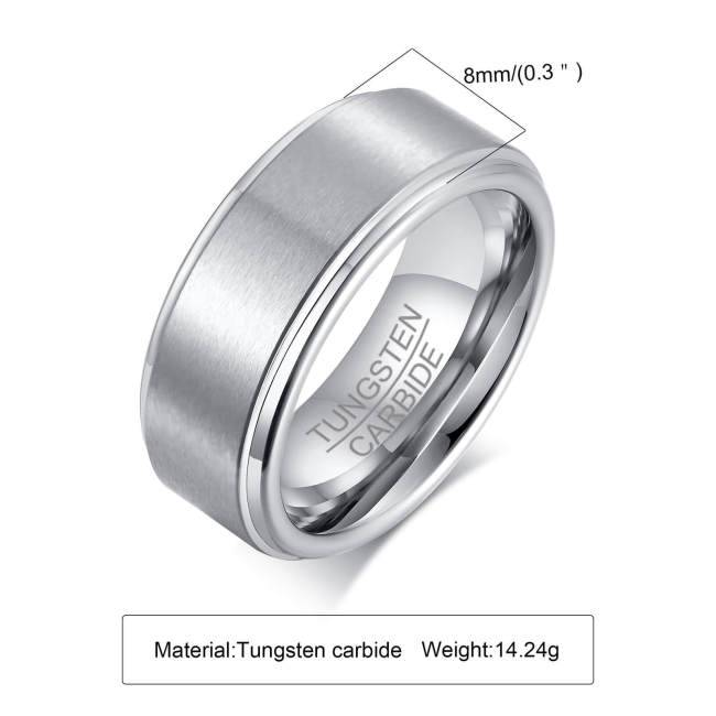 Wholesale Brushed Center Tungsten Rings