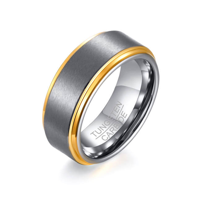 Wholesale Brushed Center Tungsten Rings