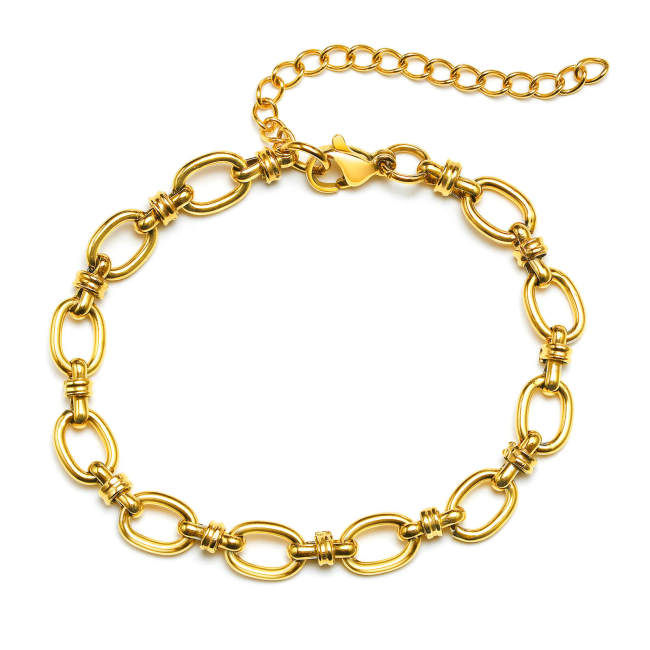 Wholesale Stainless Steel Women Cross Knot Link Chain Bracelet
