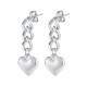 Wholesale Stainless Steel Heart Chain Drop Earrings
