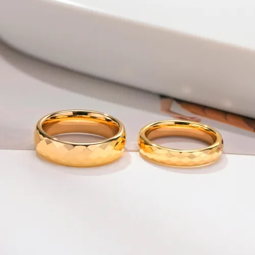Wholesale Diamond Faceted Tungsten Wedding Bands