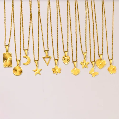 Wholesale Stainless Steel Pleated Heart Necklace for Women