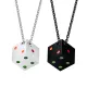 Wholesale Stainless Steel Rainbow Dice Pendant Necklaces