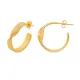Wholesale Stainless Steel Twisted C-shaped Hoop Earrings