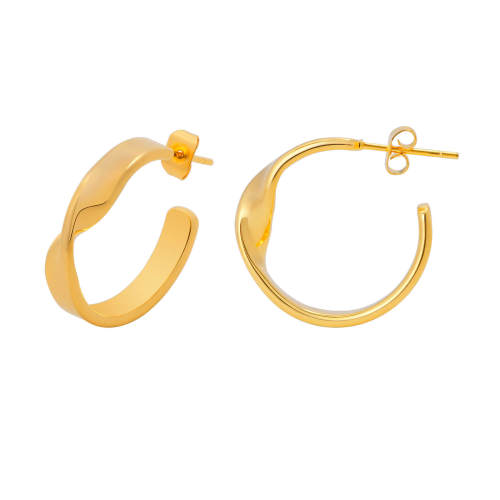 Wholesale Stainless Steel Twisted C-shaped Hoop Earrings
