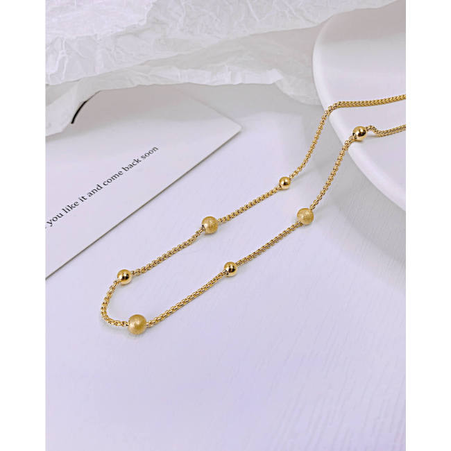 Wholesale Stainless Steel Gold Ball Bead Chain Necklaces