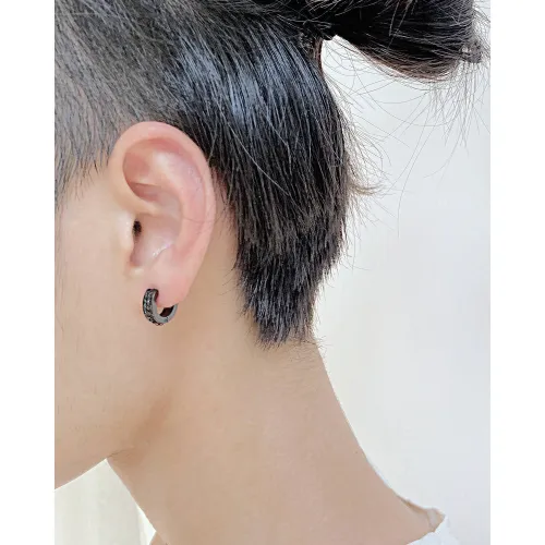 Wholesale Stainless Steel Chain Inlay Huggie Earring