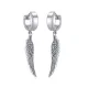 Wholesale Stainless Steel Huggie Earrings with Alloy Angel Wings