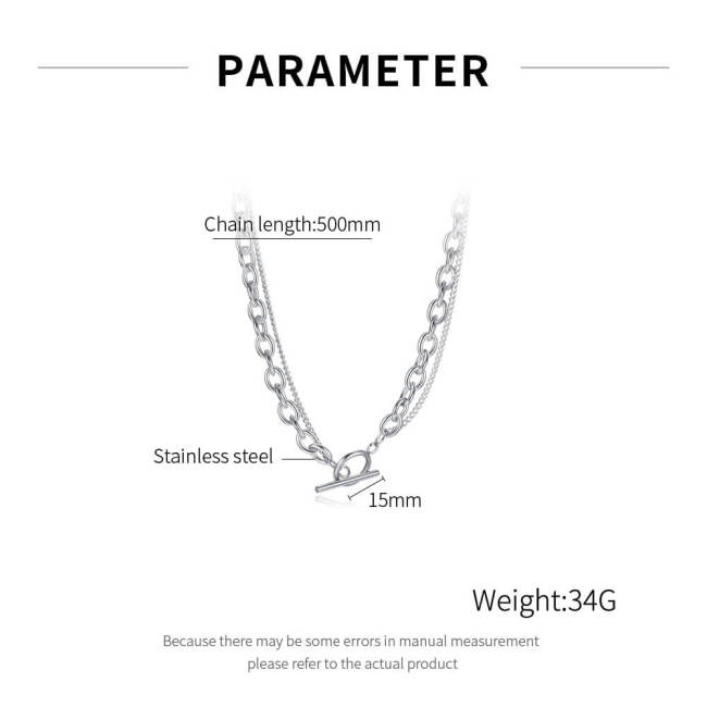 Wholesale Stainless Steel T-bar Chain Necklaces