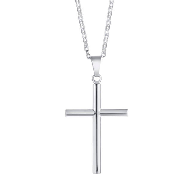 Wholesale Stainless Steel Simple Cross Pendant Necklace