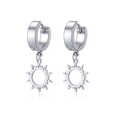 Wholesale Stainless Steel Huggie Earring with Sun
