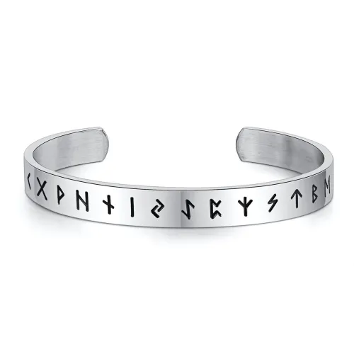 Wholesale Stainless Steel Open Viking Rune Bangle
