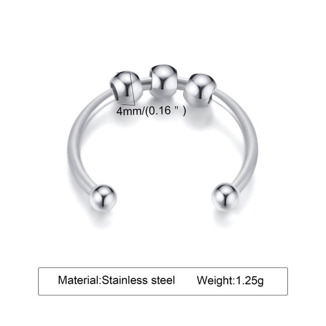 Wholesale Stainless Steel Open Women's Ball Ring