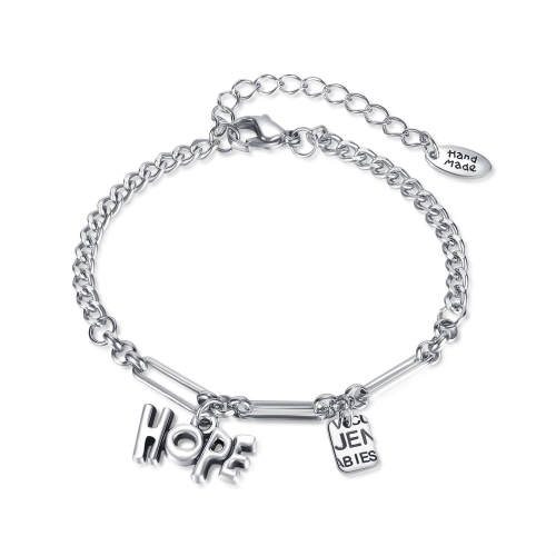 Wholesale Stainless Steel Hip Hop Hope Bracelet for Women