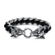 Wholesale Stainless Steel Braided Leather Cuban Link Bracelet