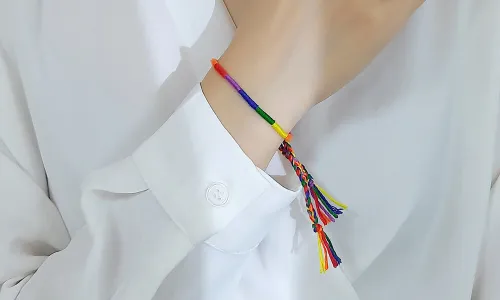 Wholesale Narrow Cord Rainbow Braided Bracelet