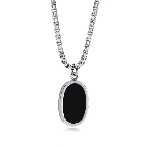 Wholesale Stainless Steel Oval Enamel Pendant Necklace