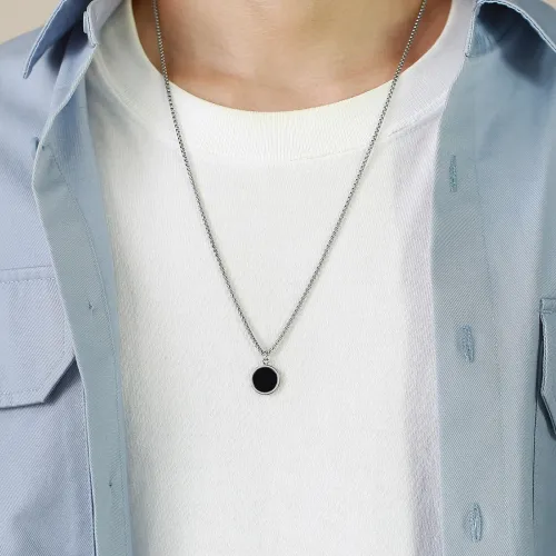 Wholesale Stainless Steel Simple Coin Pendant with Enamel