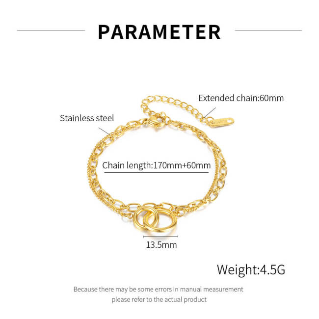 Wholesale Stainless Steel Interlocking Link Chain Bracelet