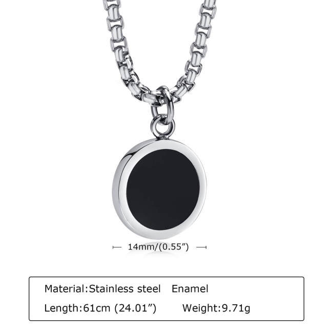 Wholesale Stainless Steel Simple Coin Pendant with Enamel