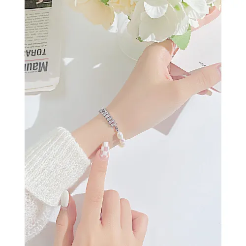 Wholesale Stainless Steel Pearl Tennis Bracelet