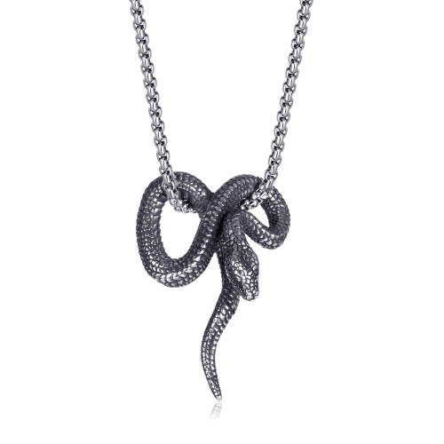 Wholesale Stainless Steel Punk Twine Snake Necklace