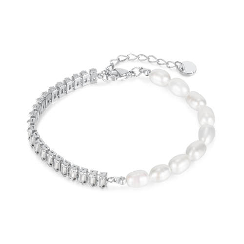 Wholesale Stainless Steel Pearl Tennis Bracelet