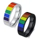 Wholesale Stainless Steel Engravable Rainbow Flag Band Ring
