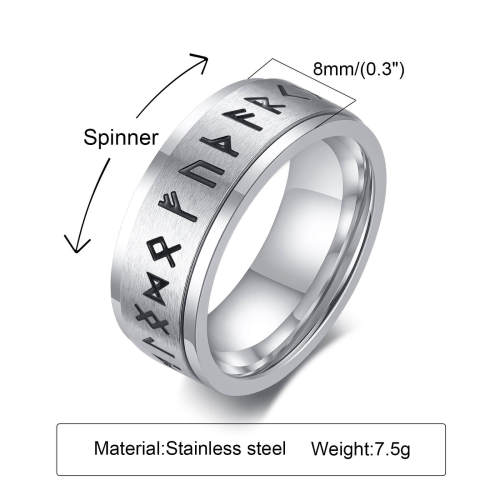 Wholesale Stainless Steel Rotating Viking Amulet Ring